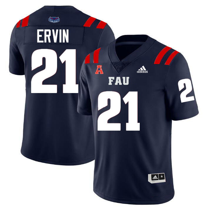 #21 Ethan Ervin FAU Jersey,Florida Atlantic Owls Football Jersey,Uniforms,Gears-Navy #21 Ethan Ervin FAU Jersey,Florida Atlantic Owls Football Jersey,Uniforms,Gears-Navy